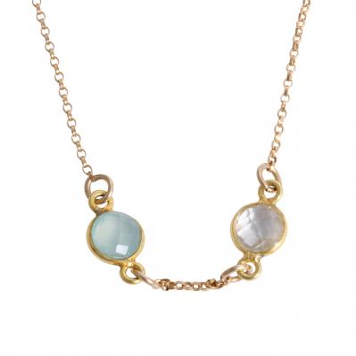 Gold birthstone necklace for mom