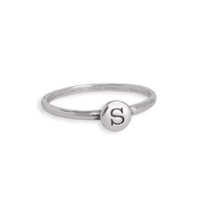 Stackable Initial ring in sterling