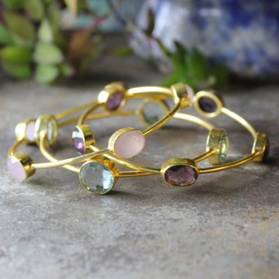 Gold Birthstone Bangles