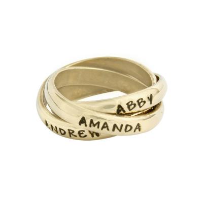 family name ring in gold for mothers with names
