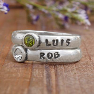 Personalized Stack Mothers Name Rings