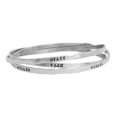 intertwining stamped bangle bracelets