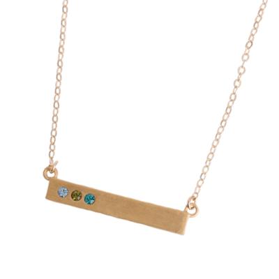 gold birthstone bar necklace for grandma