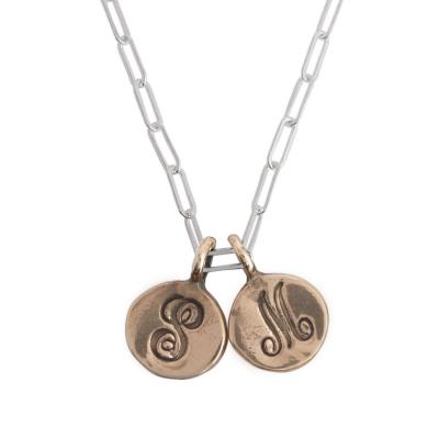 mother two initial necklace