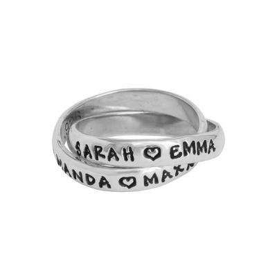 Stackable Mother's Ring with 4 Names