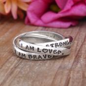 christian strength ring personalized