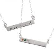Count Your Blessings Bar Necklace in Sterling Silver for One Grandchild
