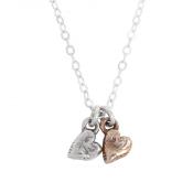 Necklace for Mother of Two Heart charm necklace