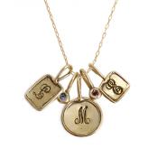 gold initial charm necklace