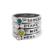 grandmother of four kids stackable birthstone rings