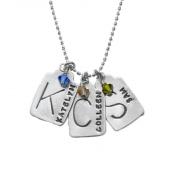 Personalized mothers necklace with stamp tags