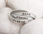 Stamped Mother's Name ring