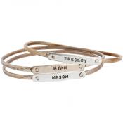 Personalized Stackable Grandmother's Bracelets on Model