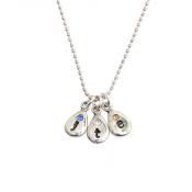 Mothers personalized initial necklace droplet