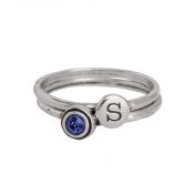 Birthstone and initial rings for mom