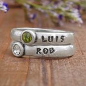 Personalized Mothers Stack Name Rings