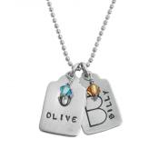 Grandmothers Stamp Tag Charm Necklace two charms