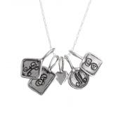 sterling silver initial charm necklace
