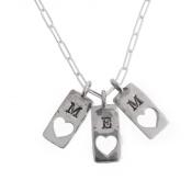 Amore Necklace, Initial Heart Charm in Gold and Silver