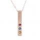 Rose Gold Birthstone Bar Necklace, Family Totem Birthstone Necklace