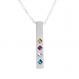 Birthstone Bar Necklace, Family Totem 3