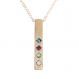 Birthstone Bar Necklace Gold, Family Totem Birthstone Necklace