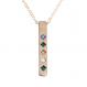 Birthstone Bar Necklace Gold, Family Totem Birthstone Necklace 1