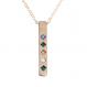 Birthstone Bar Necklace Gold, Family Totem Birthstone Necklace 1