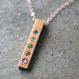Rose Gold Birthstone Bar Necklace, Family Totem Birthstone Necklace 2