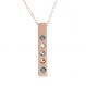 Rose Gold Birthstone Bar Necklace, Family Totem Birthstone Necklace 1