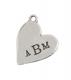 Silver Stamped Name Charm, Large Heart 1