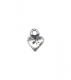 Silver puff heart charm