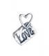 Silver Heart Love Tag charm
