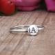 Stackable Rings with Initials, Silver Initial Rings