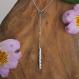 Silver Bar Lariat Necklace with Birthstones