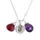 birthstone and initial necklace for grandmother of two