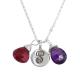 natural stone birthstone initial necklace for mothers