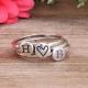 couples silver initial ring