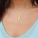 Birthstone Bar Necklace Gold, Family Totem Birthstone Necklace 5