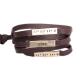 Leather Wrap Bracelet with Personalized Gold Nameplates
