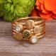 Gold stack ring set on model