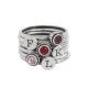 Grandmothers birthstone and initial stack rings - set of 6