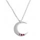 i love you to the moon back necklace with birthstones