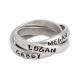 Triple Personalized Mothers Ring Handstamped