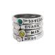 Four stackable birthstone rings in silver