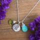 necklace for mom birthstone with two kids