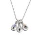 Mom necklace with initials and birthstones droplet