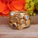 gold stacking birthstone and initial rings