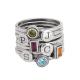 silver birthstone stackable rings