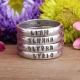 Personalized Stackable Mothers Rings - set of four